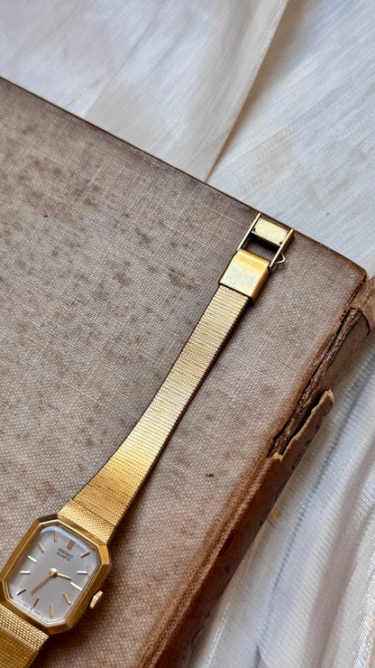 Super Rare Find Vintage Seiko Watch 1986 - 18k Gold Plated