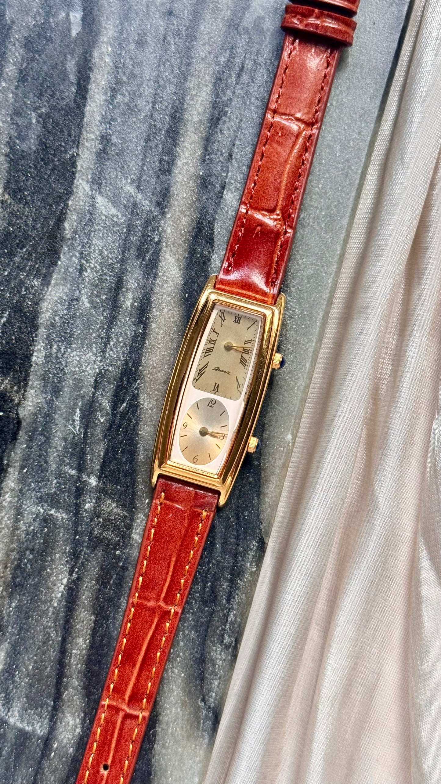 New Old Stock - Vintage Noevir Dual Time Watch - New bespoke strap