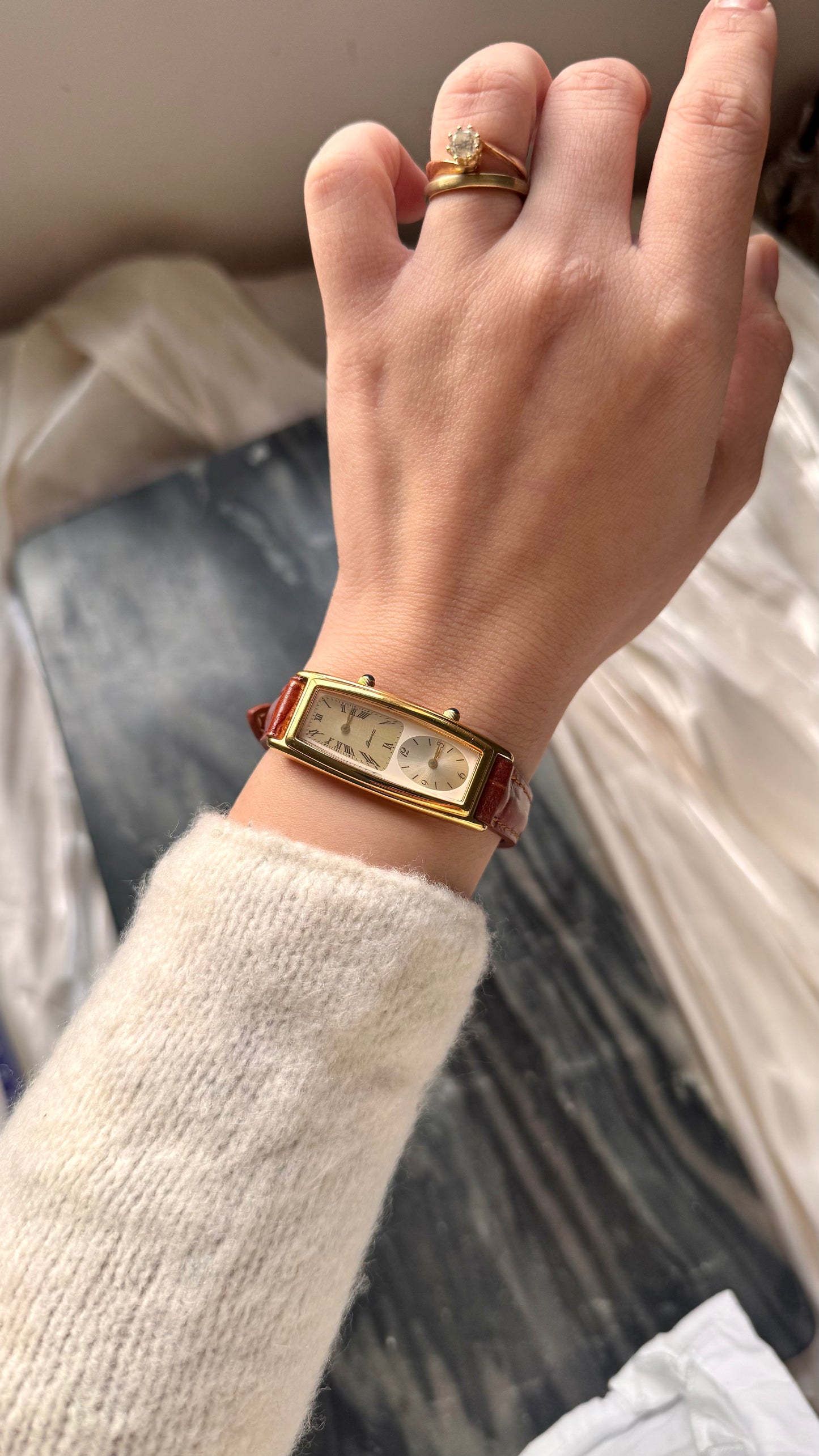 New Old Stock - Vintage Noevir Dual Time Watch - New bespoke strap