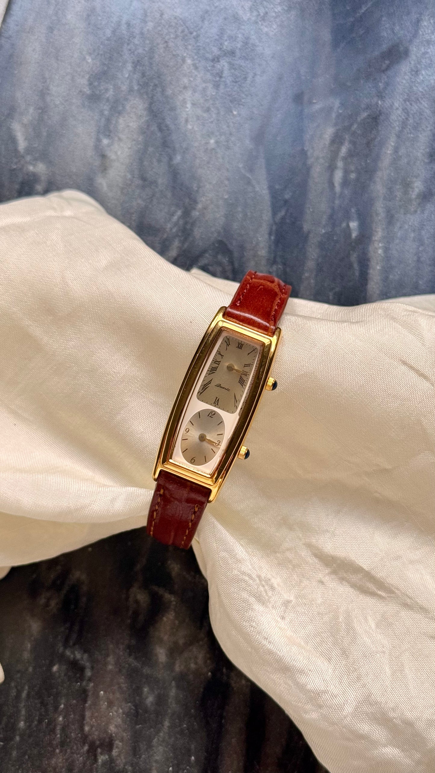 New Old Stock - Vintage Noevir Dual Time Watch - New bespoke strap