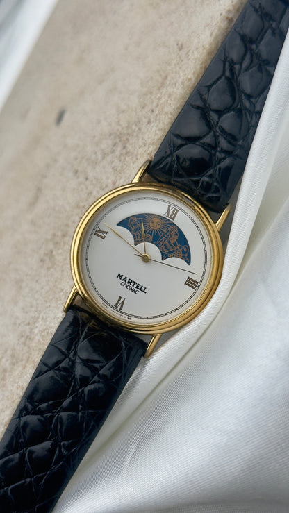 Super Rare Vintage Martell Cognac Watch- Moon Calendar