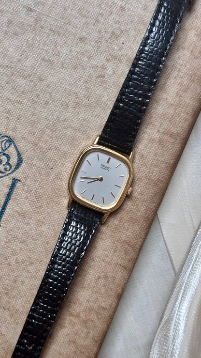 Seiko Vintage Watch 1986 - Gold Plated, Grey Dial