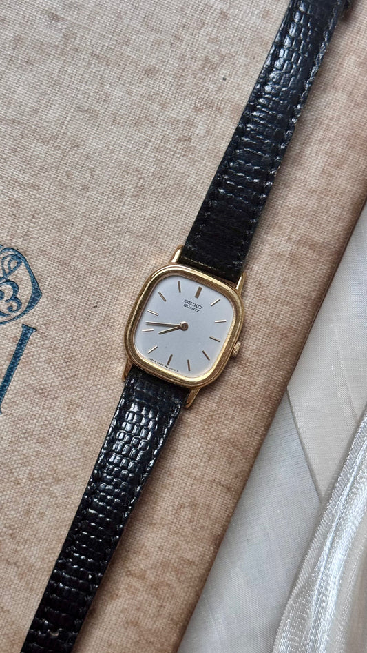Seiko Vintage Watch 1986 - Gold Plated, Grey Dial