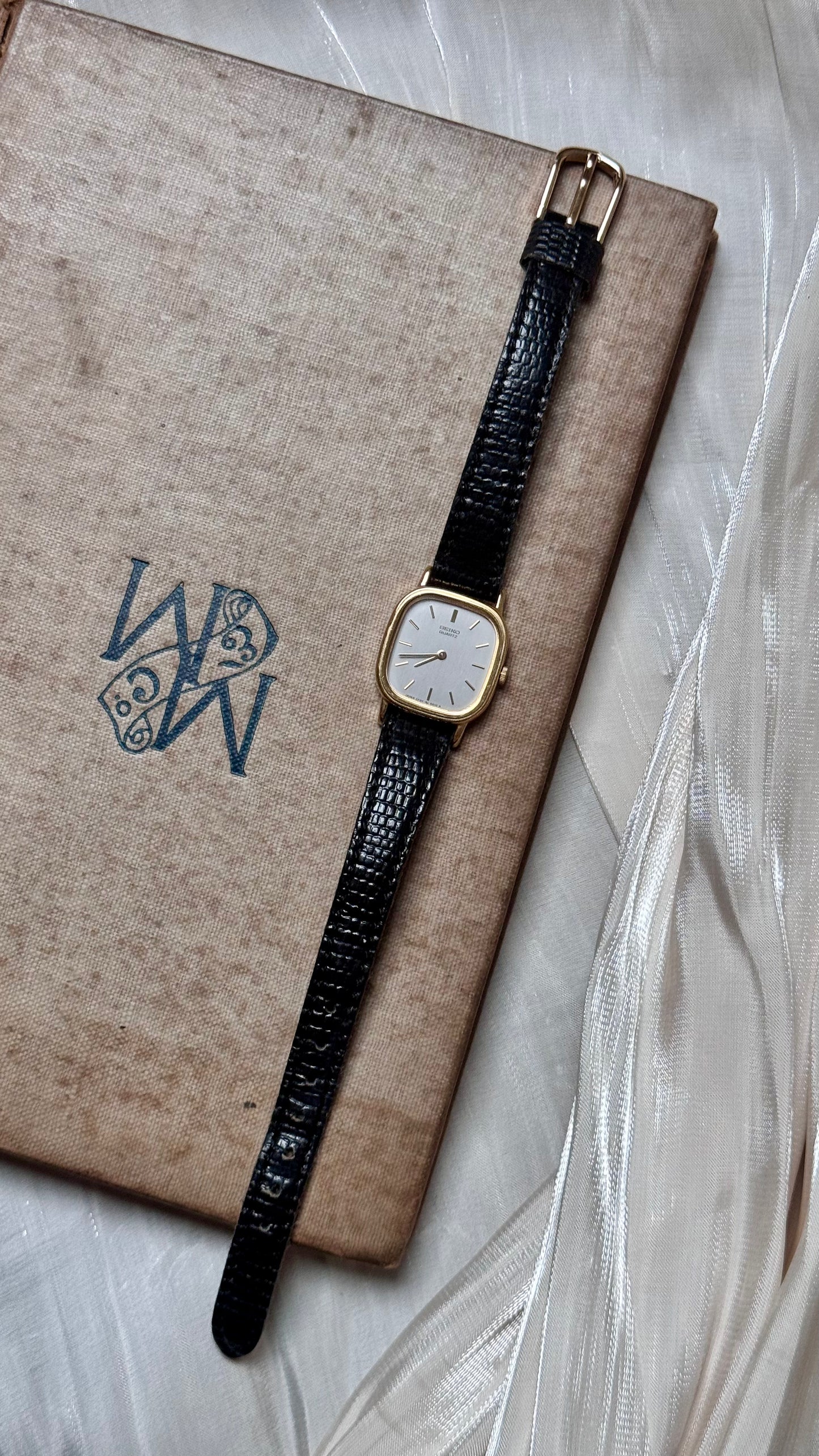 Seiko Vintage Watch 1986 - Gold Plated, Grey Dial