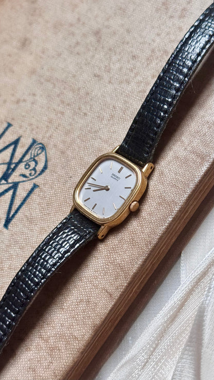 Seiko Vintage Watch 1986 - Gold Plated, Grey Dial