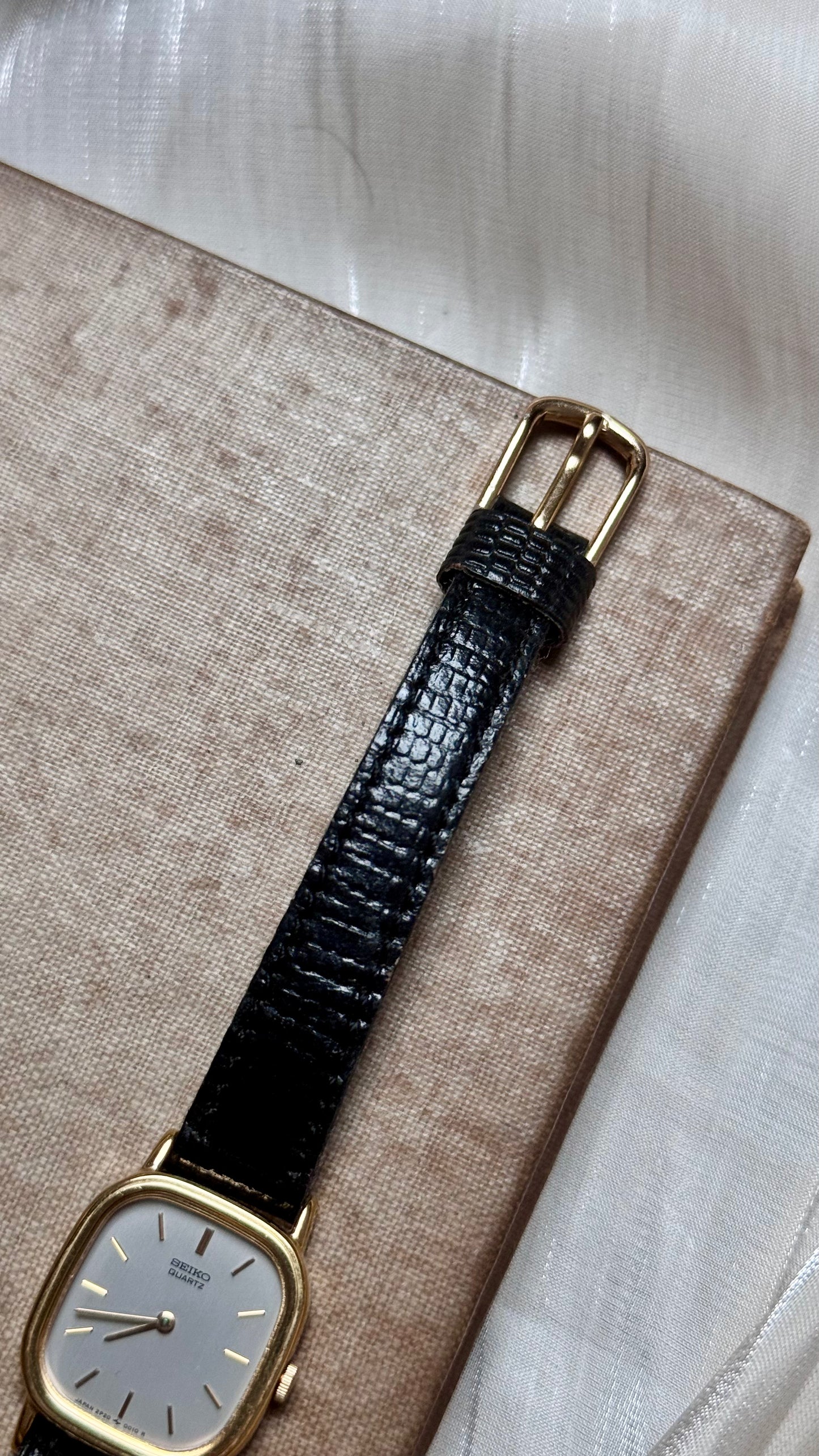 Seiko Vintage Watch 1986 - Gold Plated, Grey Dial