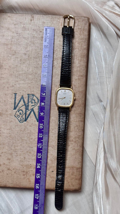 Seiko Vintage Watch 1986 - Gold Plated, Grey Dial