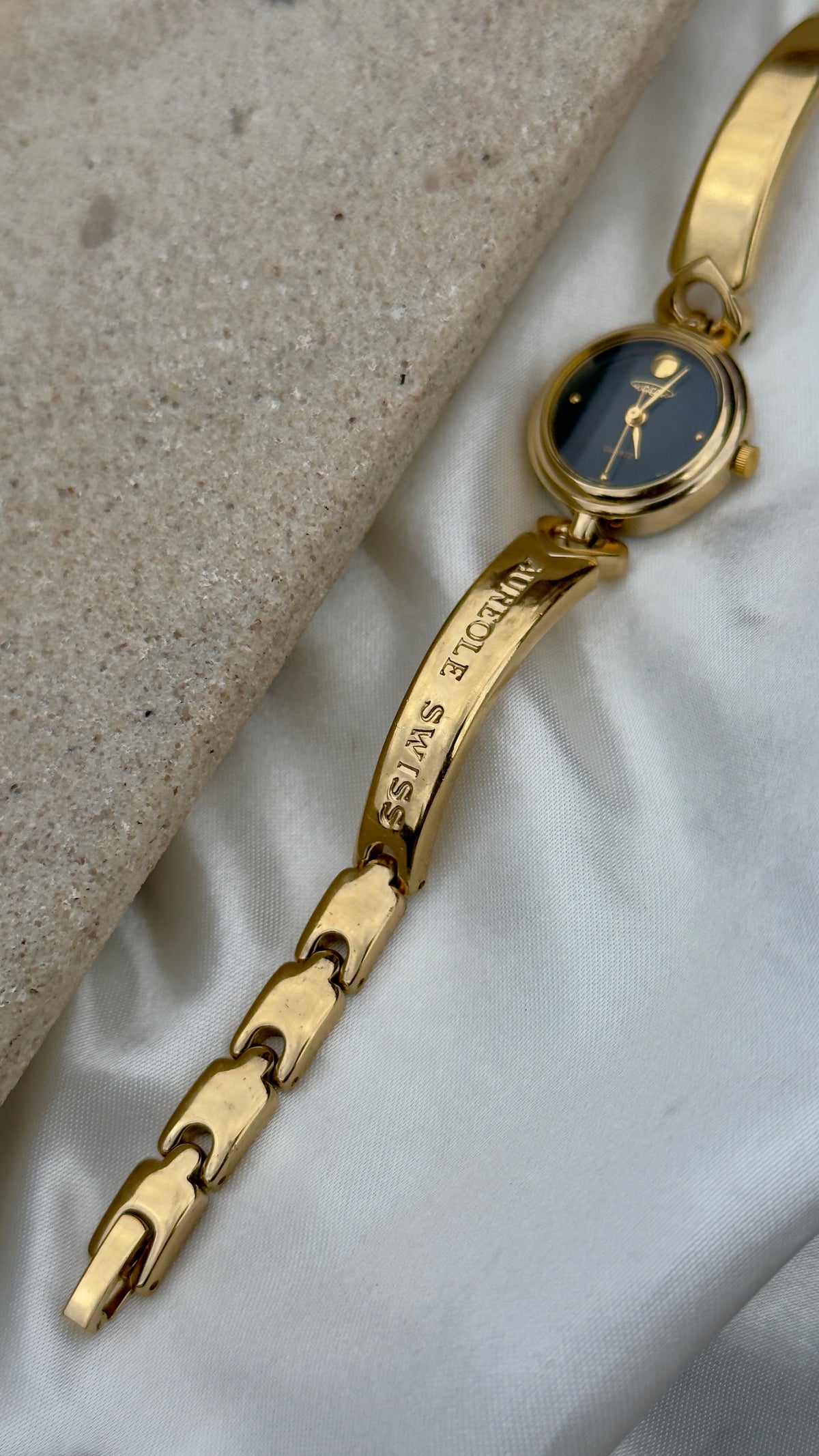 Aureole Vintage Watch - Gold Plated, Black Dial