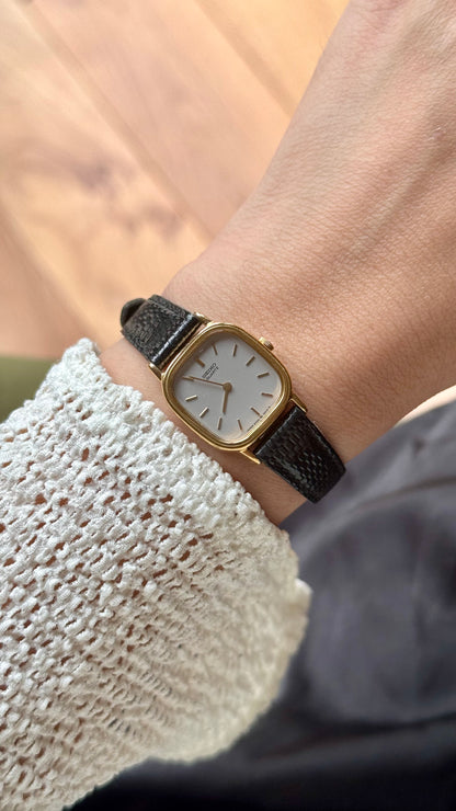 Seiko Vintage Watch 1986 - Gold Plated, Grey Dial