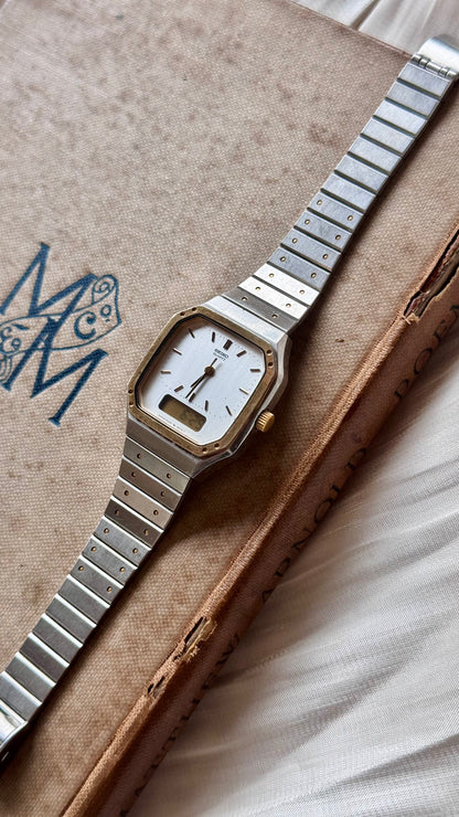 Classic Seiko Dual Time Vintage Watch 1980s