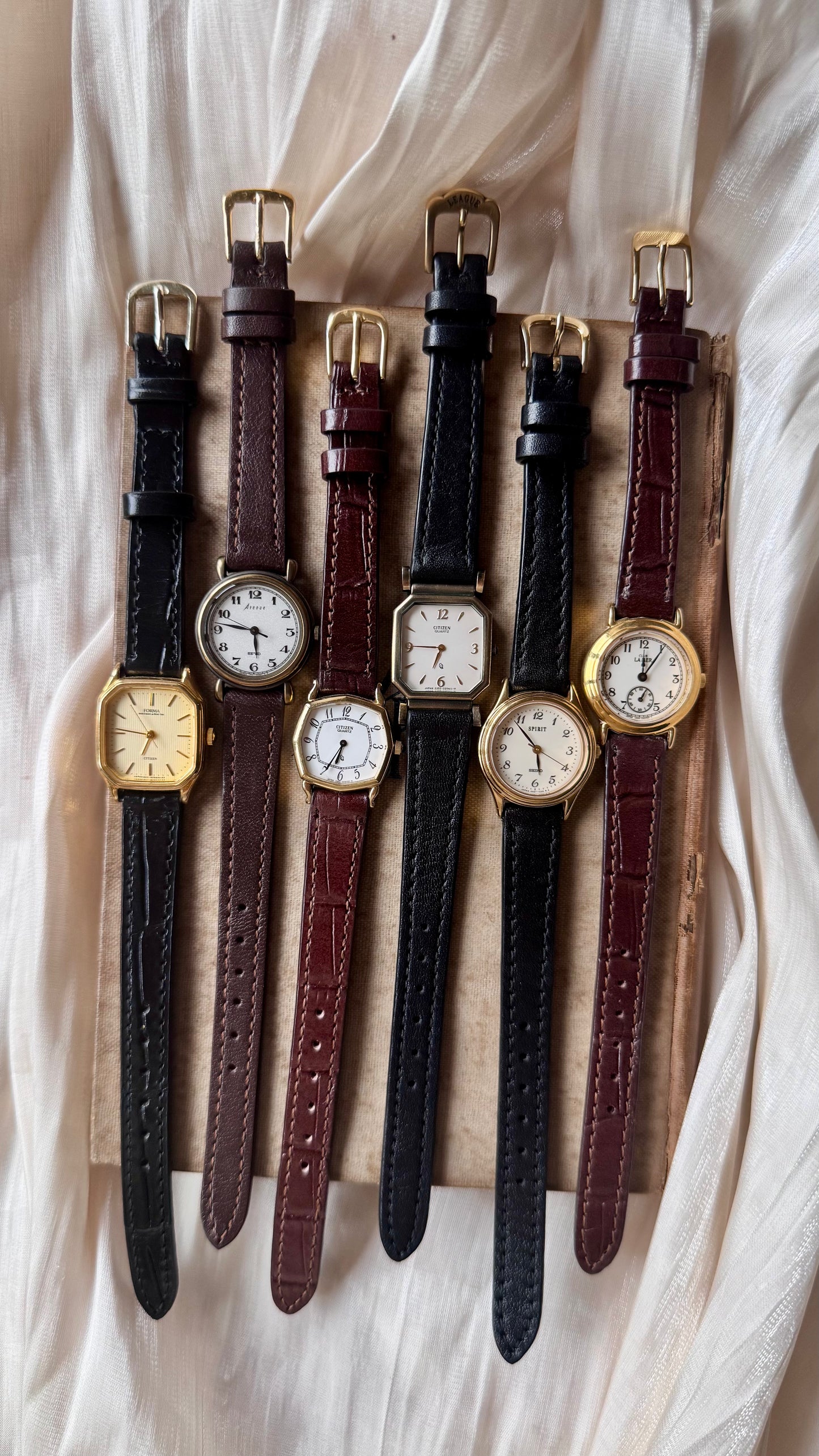 Vintage Watch Collection by Seiko & Citizen - Leather edition
