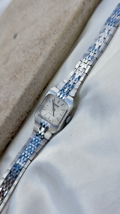 1970s Camy Geneve Manual Wind Swiss Watch, White Gold Plated