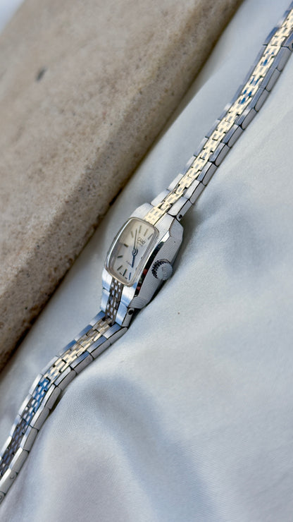 1970s Camy Geneve Manual Wind Swiss Watch, White Gold Plated