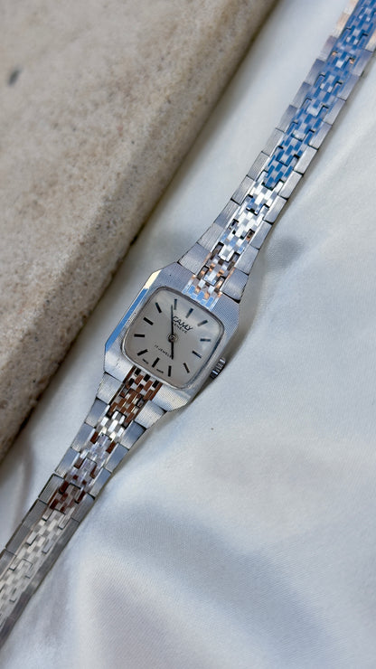 1970s Camy Geneve Manual Wind Swiss Watch, White Gold Plated