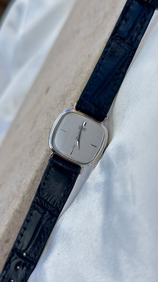 Vintage 1978 Seiko Watch - Palladium Plated Case, Genuine Handmade Leather