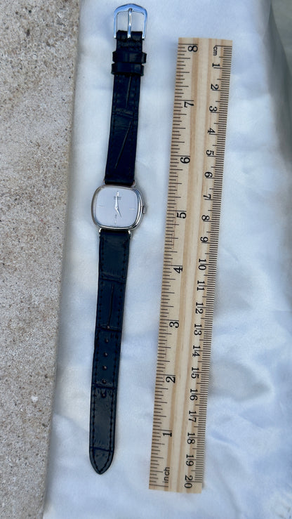 Vintage 1978 Seiko Watch - Palladium Plated Case, Genuine Handmade Leather