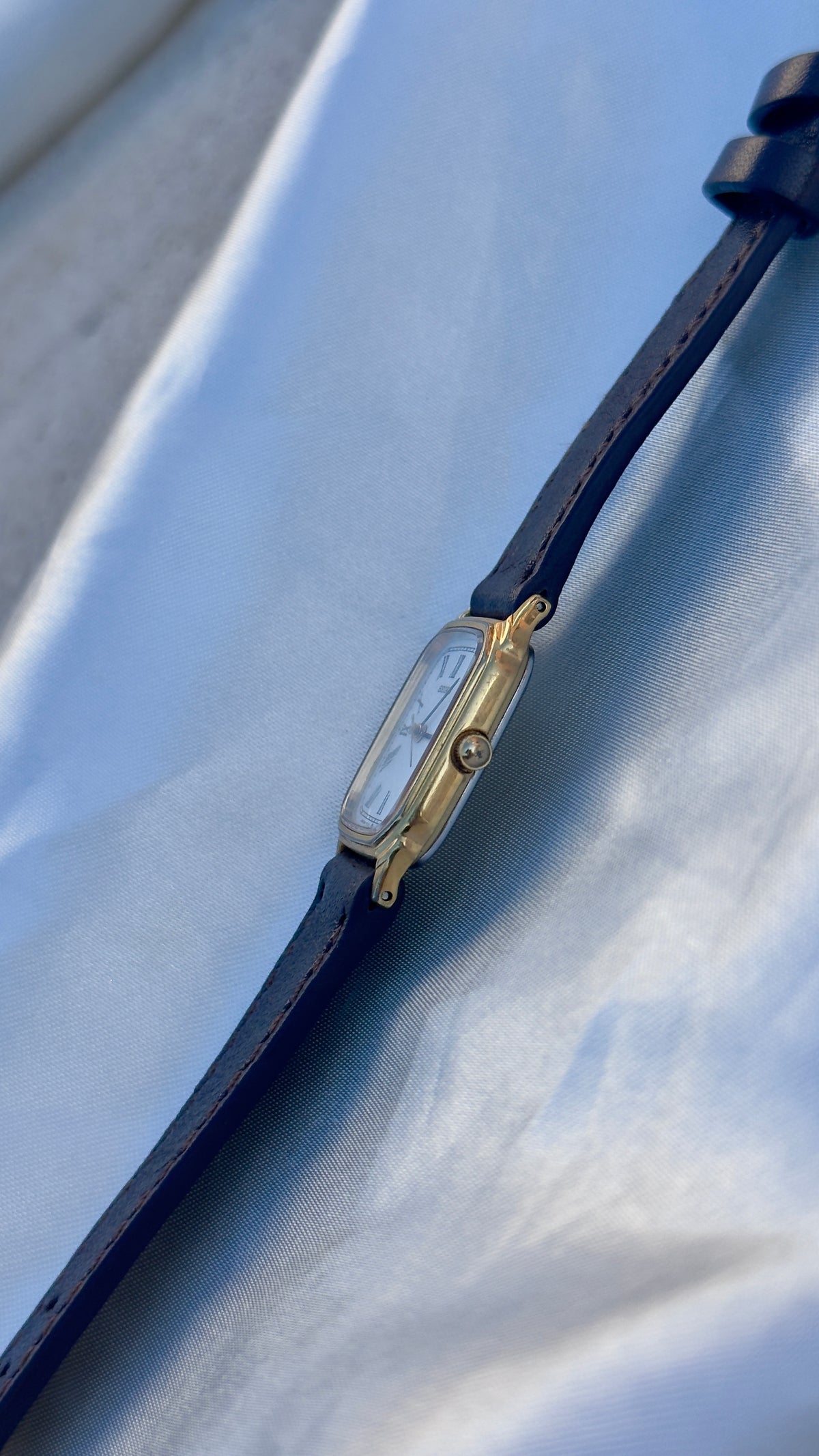 Vintage Seiko 1997 Watch - Gold Plated Case, Roman Dial, Genuine Leather