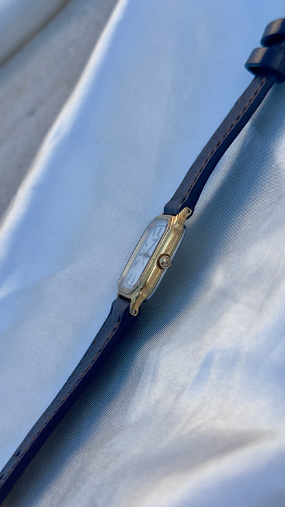 Vintage Seiko 1997 Watch - Gold Plated Case, Roman Dial, Genuine Leather