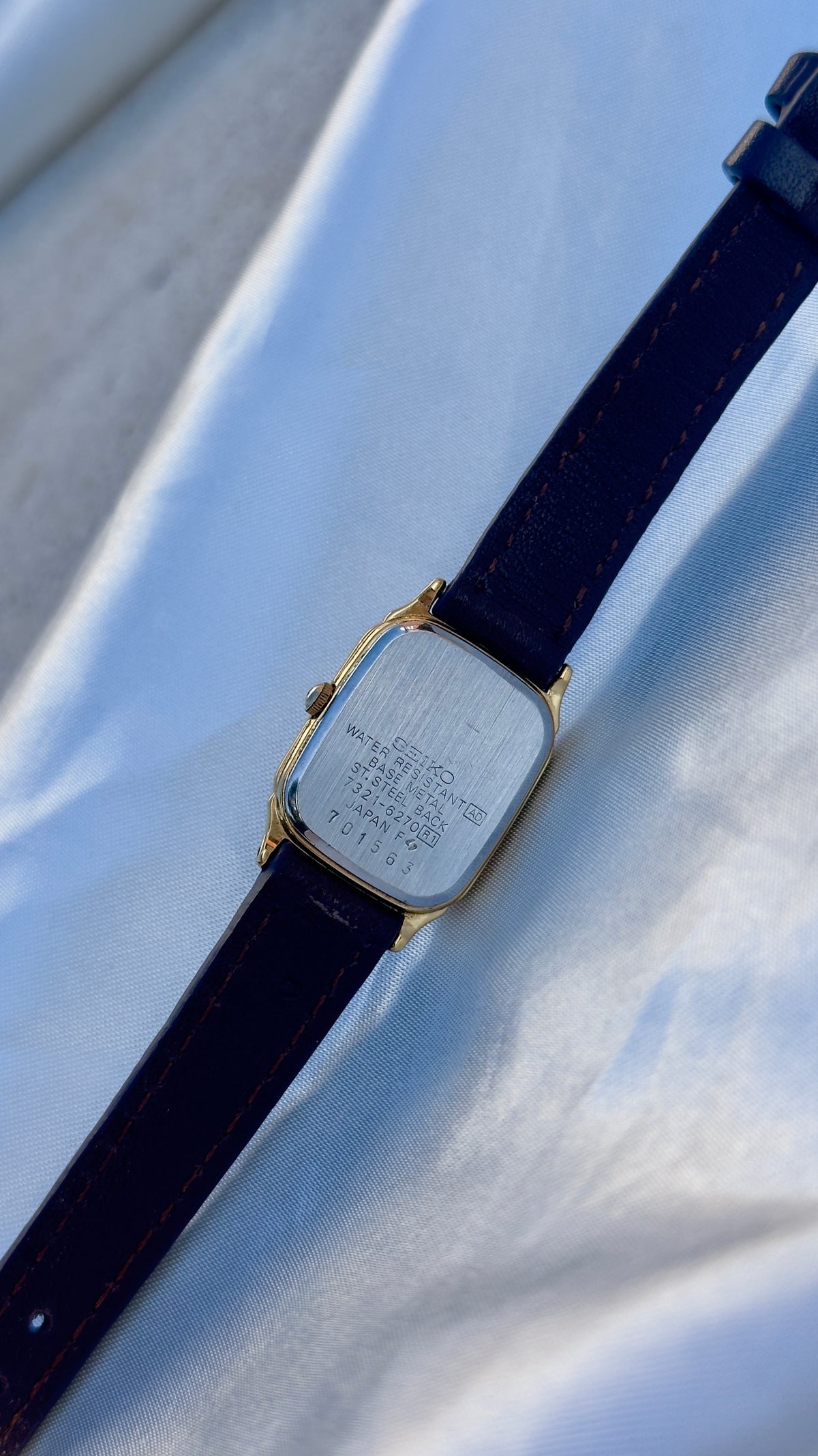 Vintage Seiko 1997 Watch - Gold Plated Case, Roman Dial, Genuine Leather