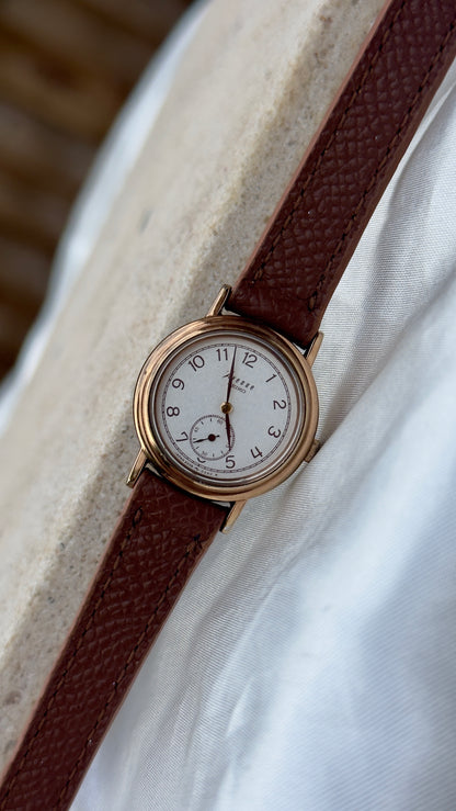 Vintage Seiko Avenue Sub second 1997 Watch - Gold Plated Case, Genuine Leather
