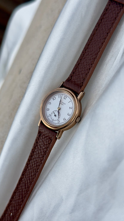 Vintage Seiko Avenue Sub second 1997 Watch - Gold Plated Case, Genuine Leather