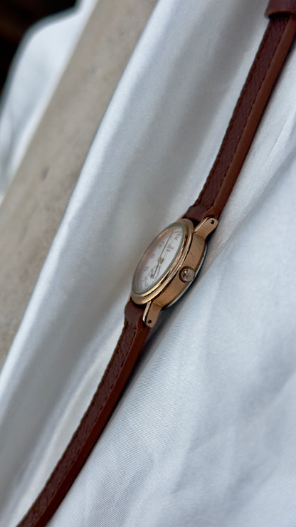 Vintage Seiko Avenue Sub second 1997 Watch - Gold Plated Case, Genuine Leather