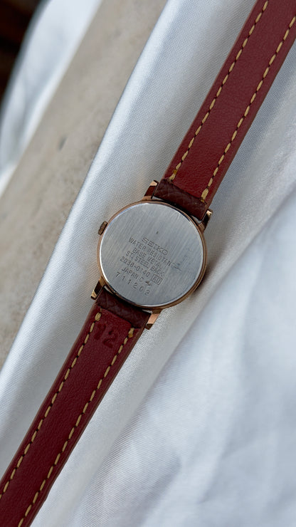 Vintage Seiko Avenue Sub second 1997 Watch - Gold Plated Case, Genuine Leather