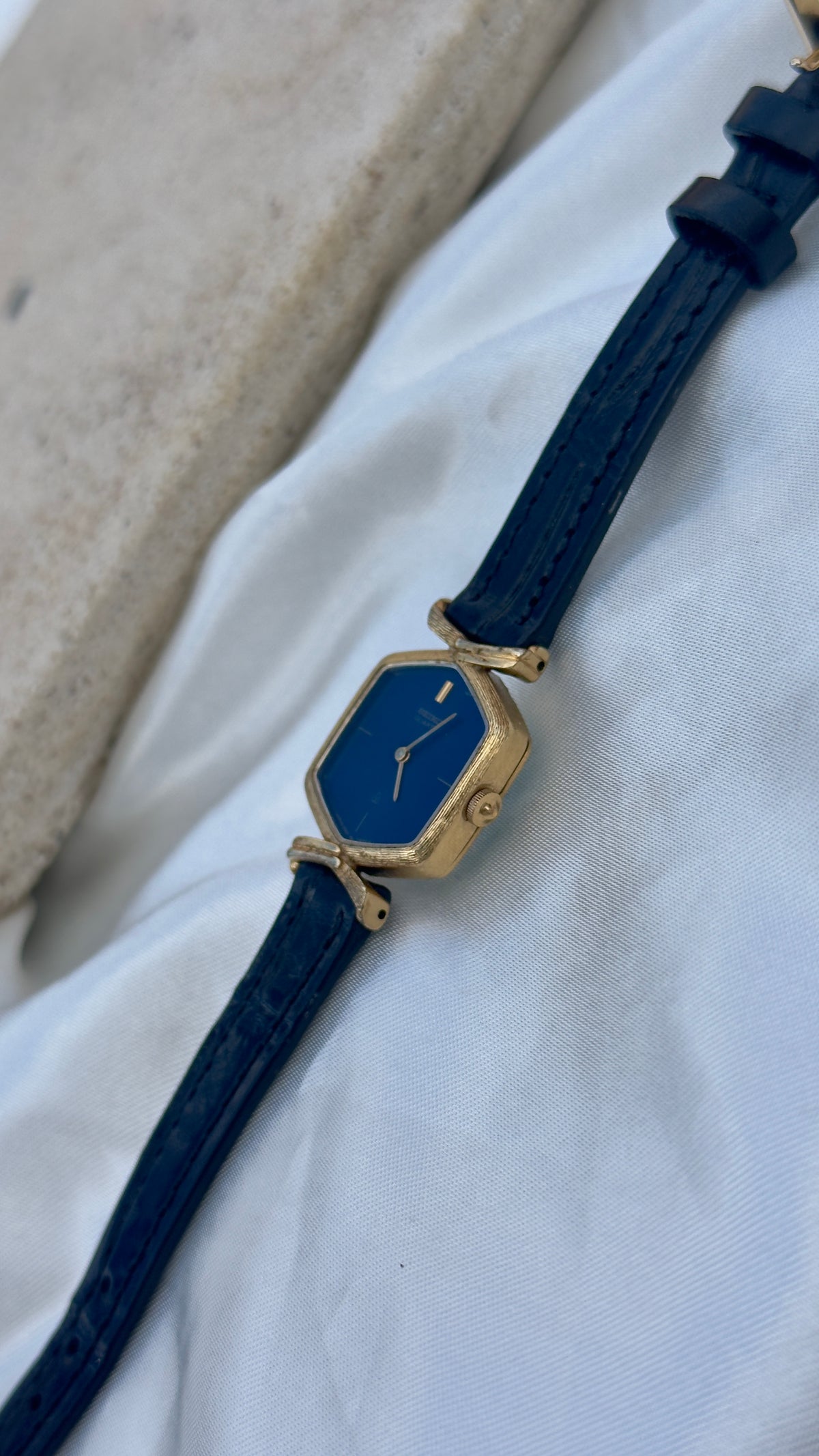 Ultra Rare Vintage 1978 Seiko Watch - Gold Plated Case, Genuine Handmade Leather