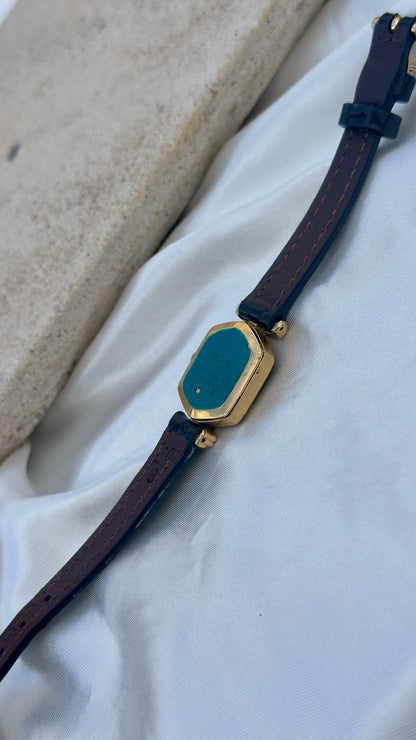 Ultra Rare Vintage 1978 Seiko Watch - Gold Plated Case, Genuine Handmade Leather
