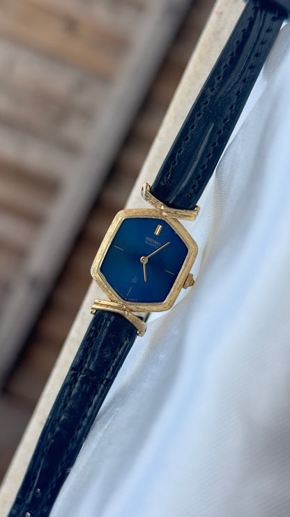 Ultra Rare Vintage 1978 Seiko Watch - Gold Plated Case, Genuine Handmade Leather