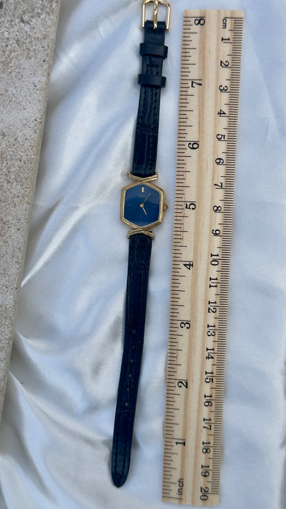 Ultra Rare Vintage 1978 Seiko Watch - Gold Plated Case, Genuine Handmade Leather