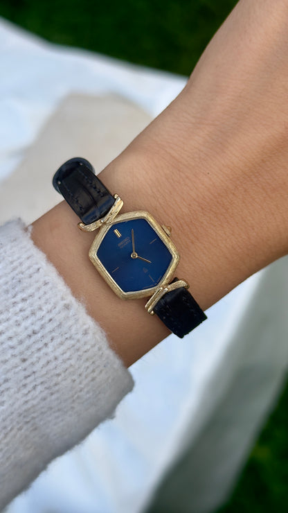 Ultra Rare Vintage 1978 Seiko Watch - Gold Plated Case, Genuine Handmade Leather