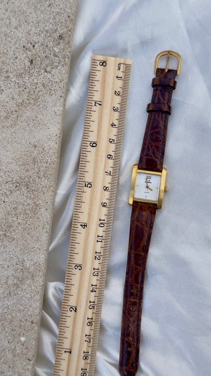 Renoma Paris Vintage Tank Watch 1980s - Brushed Gold Plated