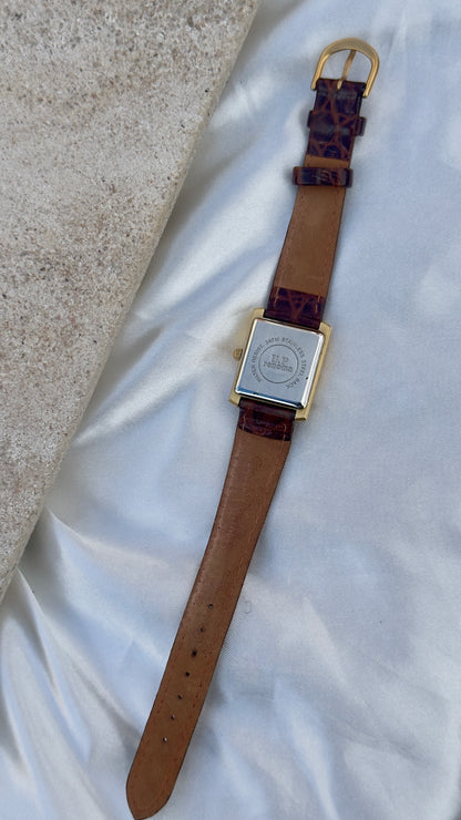 Renoma Paris Vintage Tank Watch 1980s - Brushed Gold Plated