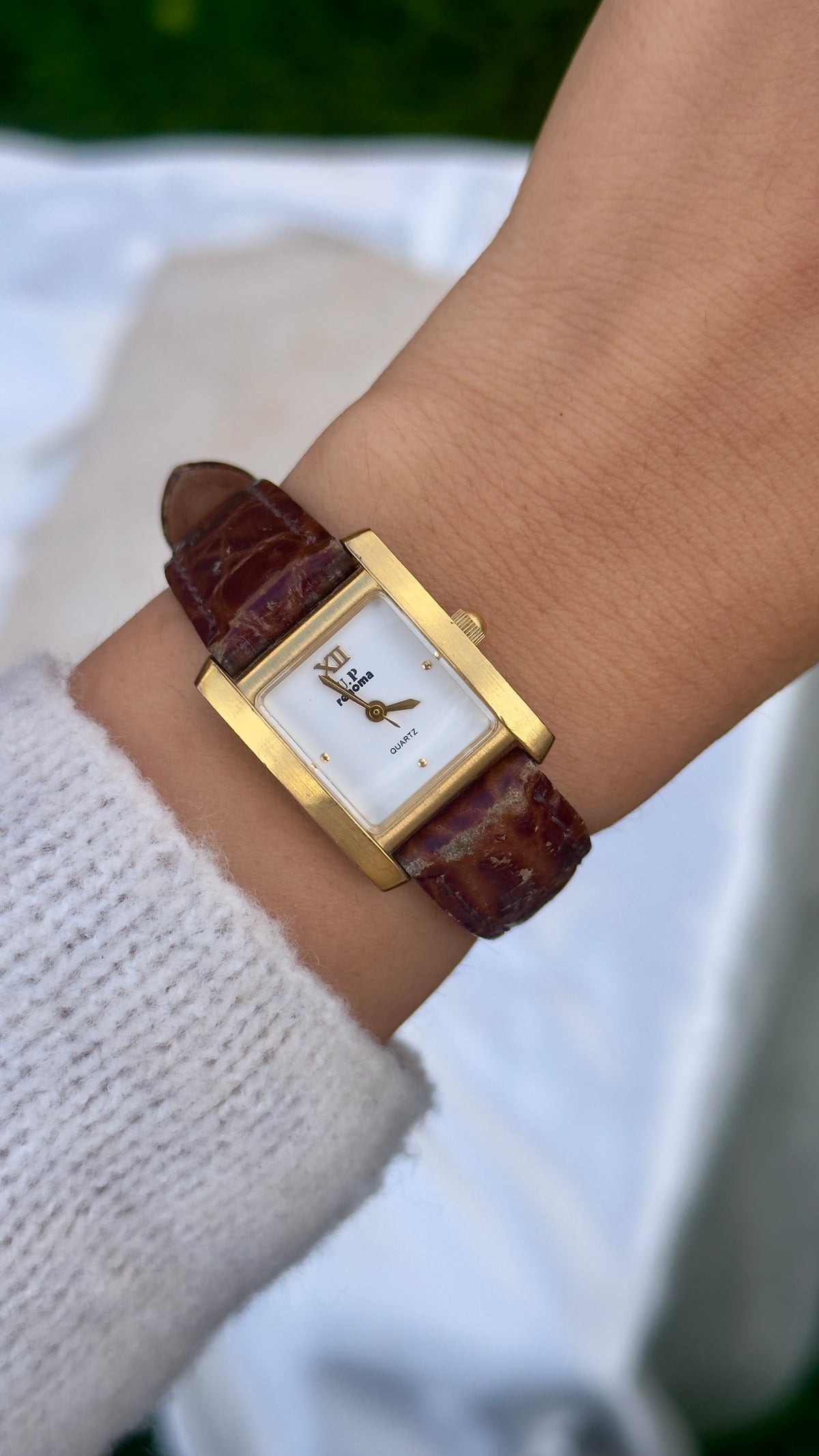 Renoma Paris Vintage Tank Watch 1980s - Brushed Gold Plated