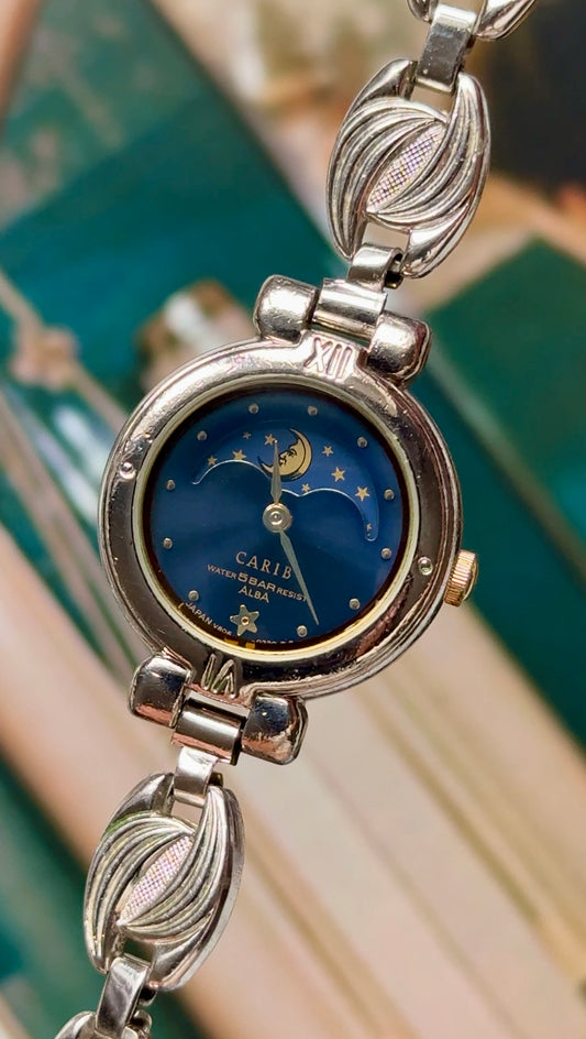 Carib Seiko Alba vintage watch - Moon calendar
