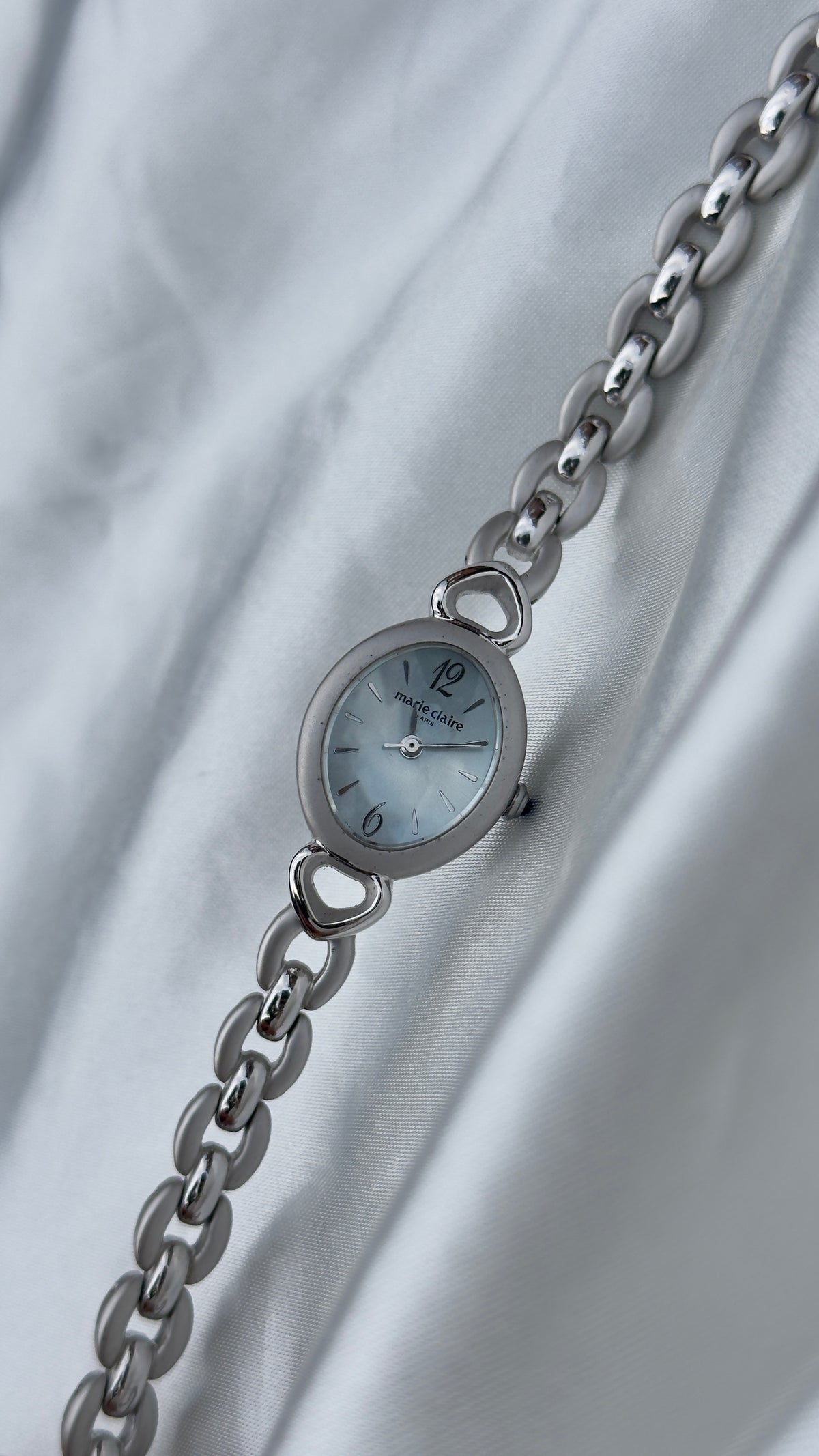 Vintage Baby Blue Dial Watch Collection, 80s 90s Designer Watches, Courrèges Kookai Marie Claire Citizen