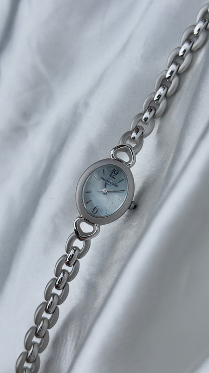 Vintage Baby Blue Dial Watch Collection, 80s 90s Designer Watches, Courrèges Kookai Marie Claire Citizen