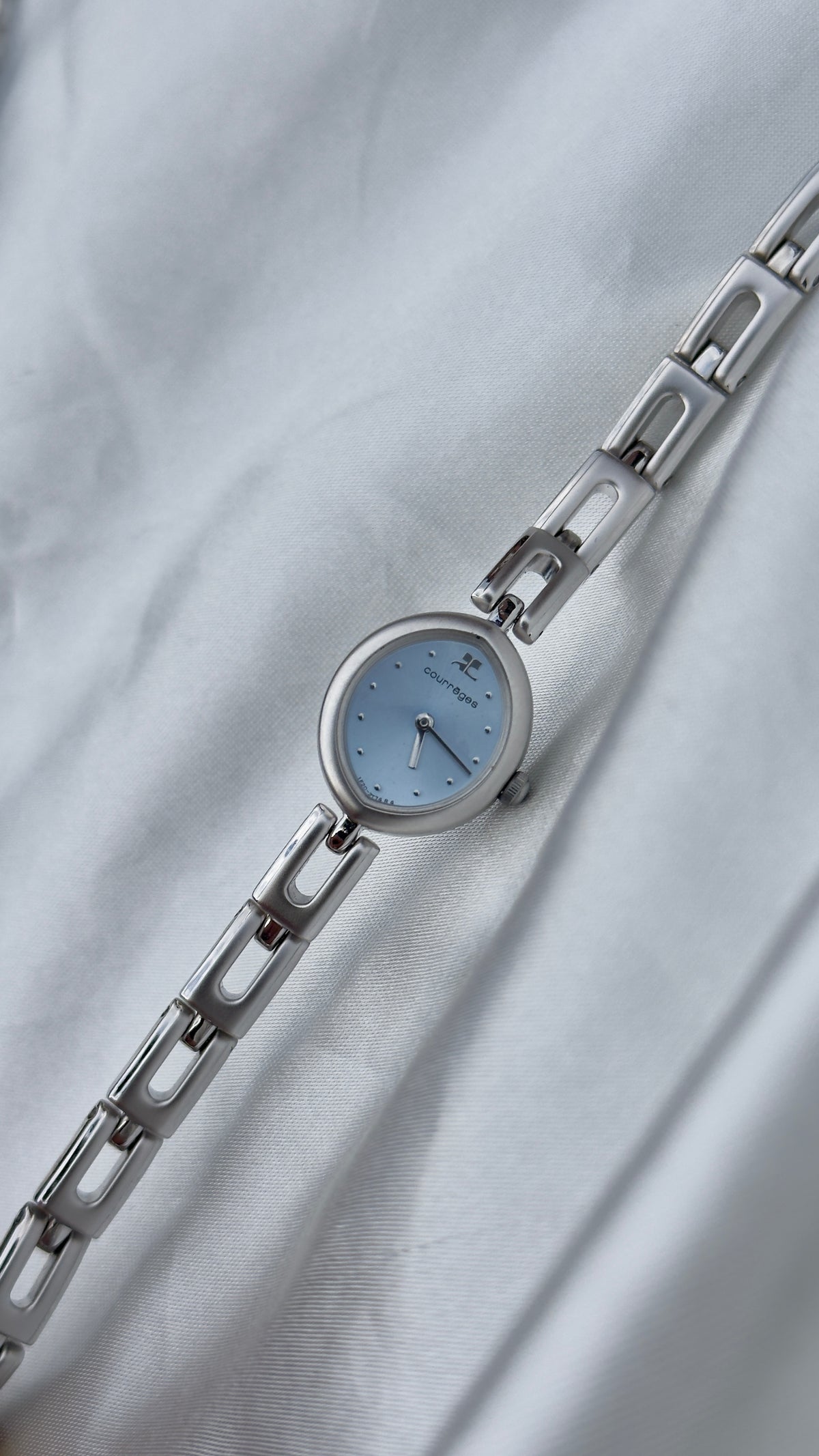 Vintage Baby Blue Dial Watch Collection, 80s 90s Designer Watches, Courrèges Kookai Marie Claire Citizen