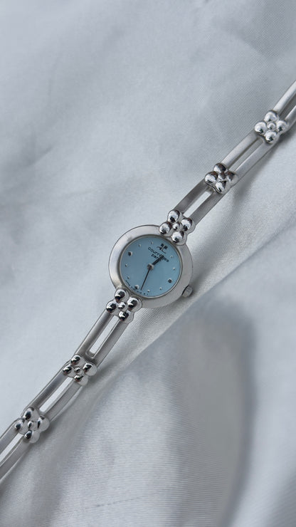 Vintage Baby Blue Dial Watch Collection, 80s 90s Designer Watches, Courrèges Kookai Marie Claire Citizen