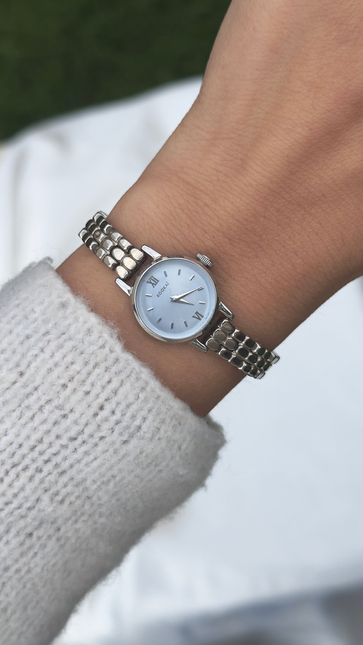 Vintage Baby Blue Dial Watch Collection, 80s 90s Designer Watches, Courrèges Kookai Marie Claire Citizen