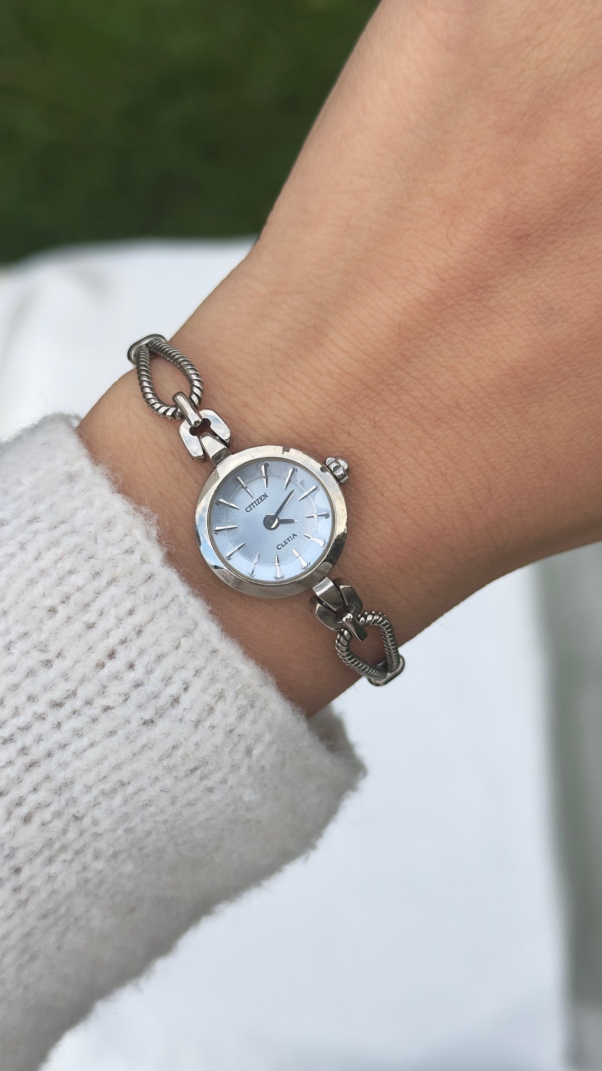 Vintage Baby Blue Dial Watch Collection, 80s 90s Designer Watches, Courrèges Kookai Marie Claire Citizen