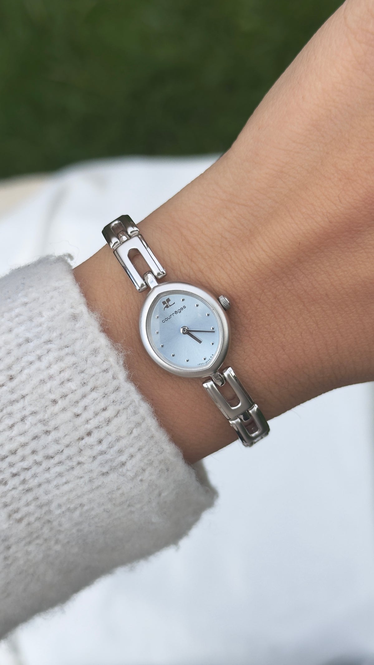 Vintage Baby Blue Dial Watch Collection, 80s 90s Designer Watches, Courrèges Kookai Marie Claire Citizen