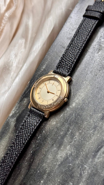 Yves Saint Laurent vintage watch (YSL) 1990s - Bespoke genuine leather