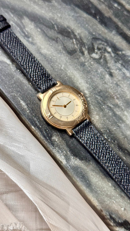 Yves Saint Laurent vintage watch (YSL) 1990s - Bespoke genuine leather