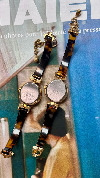 Aureole tortoiseshell inspired & gold vintage watches
