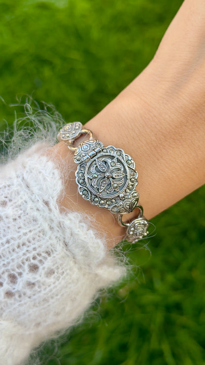 Art Deco Peek-a-boo watch - Marcasite