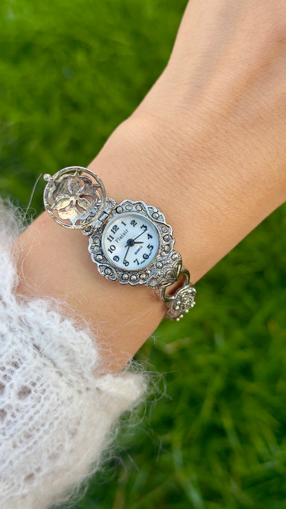 Art Deco Peek-a-boo watch - Marcasite