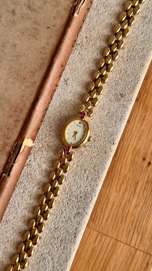 Vintage Seiko Rubies Watch - 18k Gold Plated