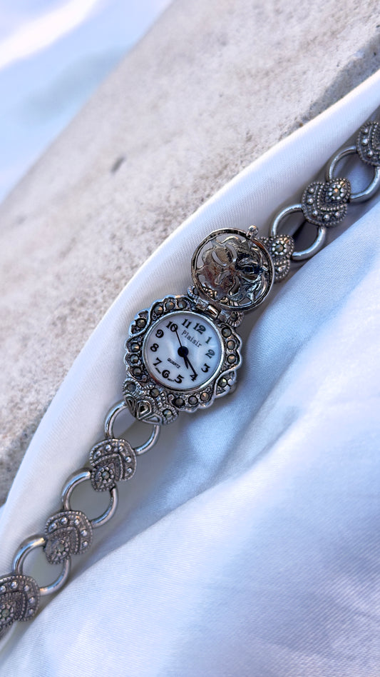 Art Deco Peek-a-boo watch - Marcasite